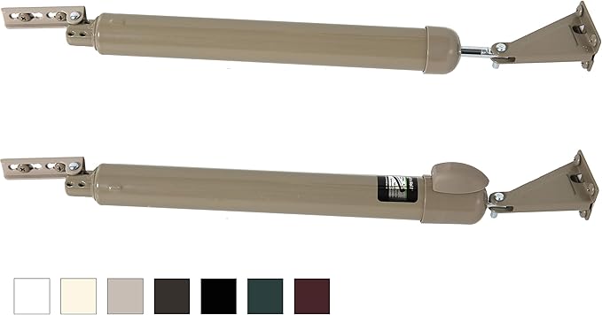Touch 'n Hold Smooth Dual Door Closer System (Sandstone) – Heavy-Duty - Touch-Button Hold Open Feature & Smooth Closing Motion - Storm & Security Door (Medium/Heavy Weight). New Door/Replace Old Unit
