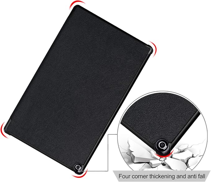 Gylint All-New Fire HD 10 2019 Case Premium Folio Smart-Shell Stand Case Cover with Auto Sleep/Wake for All-New Fire HD 10 (Compatible with 7th and 9th Generations 2017 and 2019 Releases Black