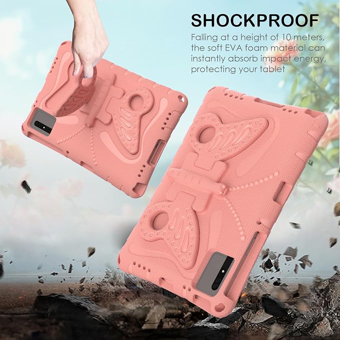 for Samsung Galaxy S9/S9FE/S8/S7 11 Butterfly Wings Kickstand Kids Girl Tablet Case EVA Material Light Weight Shockproof Kids Case for Lenovo M11 Xiaomi PDA 5/6 Redmi Pad SE (Blue)