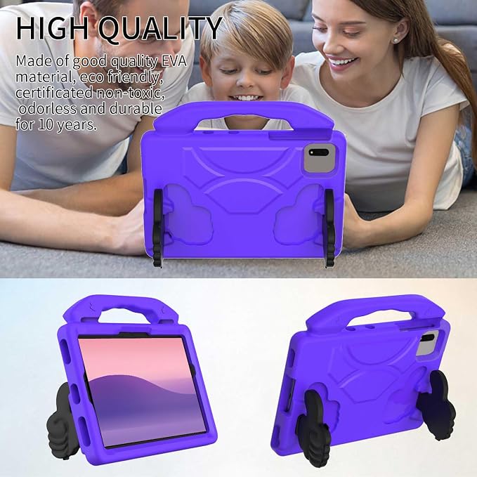 For Samsung Galaxy S11/S10/S9/S9FE/S8/S7 11 EVA Material Light Weight Shockproof Rugged Heavy Duty Thumb Kickstand Tablet Case For Lenovo M11/TAB Idea/Xiaoxin Pad Xiaomi PDA HONOR PAD X8a/X8b (black)