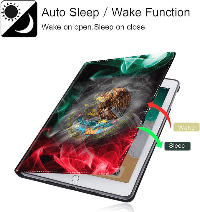 Case for ipad 10th Generation 10.9 inch 2022 iPad 10thMulti-Angle Stand Smart Protective Cover Shockproof Case Auto Sleep/Wake Smoke Flag of Mexico Flag