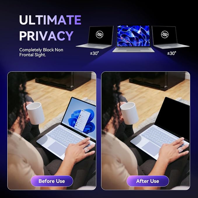 Privacy Screen Filter for Microsoft Surface Pro 11/10/9/8/X-13'' Removable | Nano-Suction Easy On/Off RemovableUV&ampGlare BlockBlue Light Block Computer Screen Filter Shield for Microsoft Surface