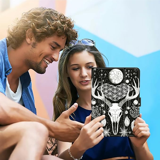 for Walmart Onn 10.1 2024 Onn 10.1 Gen 4 Universal Tablet Case 360 Degree Rotating Kickstand Protective Stand Case with Multiple Viewing PU Leather Shell Case Black Book Cat