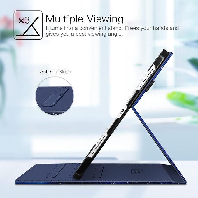 Fintie Multi-Angle Folio Case for iPad Pro 12.9 6th/5th/4th/3rd Generation | Multiple Viewing Angles Pencil Holder &amp Storage Pocket Drop Protection Pencil Charging Auto Sleep/Wake Blooming Hi