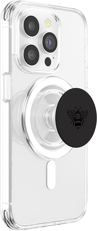 Black Bee on Gray PopSockets Adhesive PopGrip