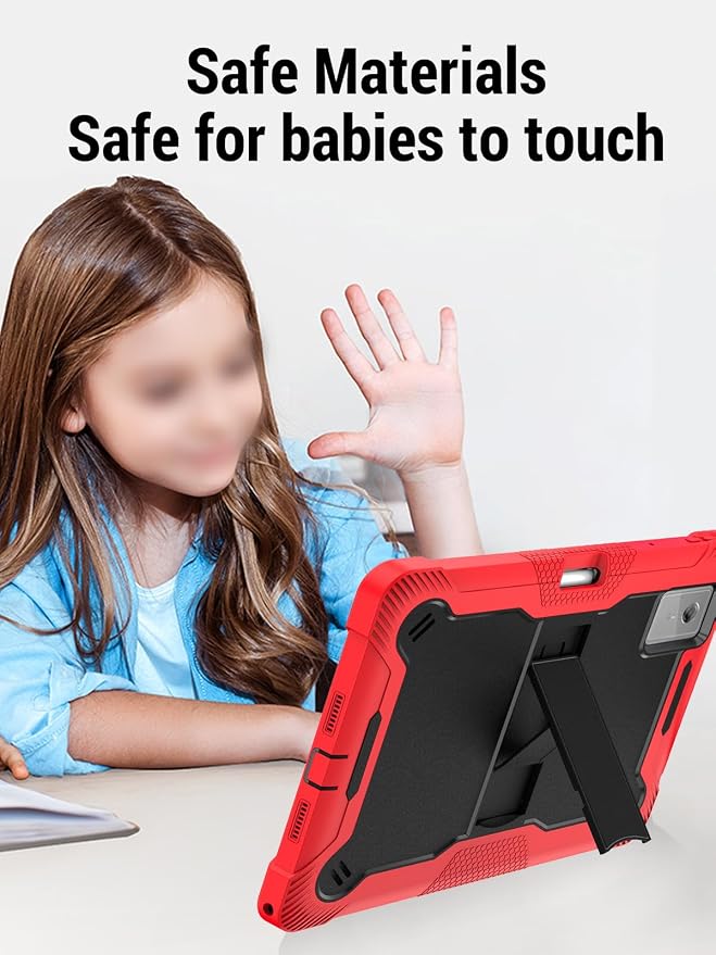 for Lenovo Idea Tab Plus/Tab K12（12.1 Inch） Android Tablet Protective caseShockproof Lightweight Silicone Protective Cover with StandChild-Friendly ProtectionEasy to Clean DesignBlack
