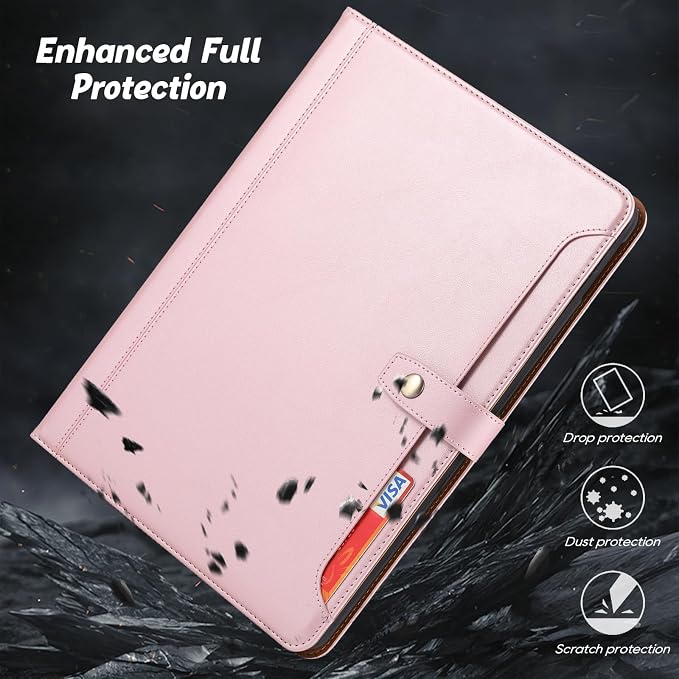 Flip Case for Apple iPad 10.2 9th 8th 7th Generation 2021/2020/2019 Pencil Holder Smart Cover Auto Sleep Wake Protective Documents Pocket Stand Snap Closure Case for iPad 10.2 Inch Black