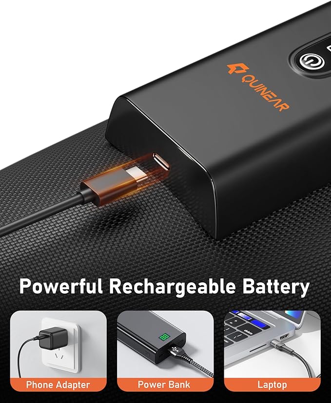 QUINEAR Rechargeable Calf Massager with Air Compression, Leg Massager for Circulation and Pain Relief, Portable Leg Massager with 6 Intensities & 3 Modes, Fast Recovery for Swelling, Relax for Gym