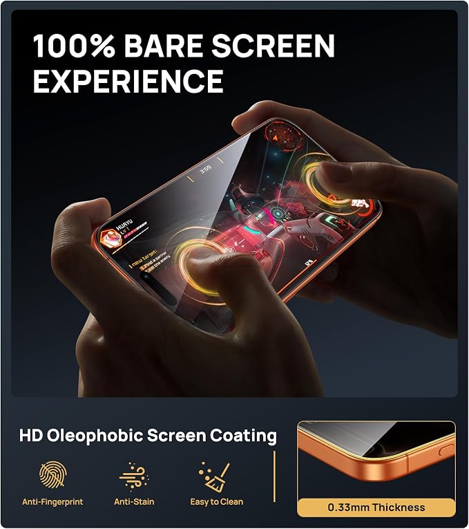 SSLOTSCASE for iPhone 17 Privacy Screen Protector [2 Pack] [9H Hardness] | Anti Spy Tempered Glass Film Military Grade Shatterproof Easy Installation Anti Reflective Screen Protector for iPhone 17