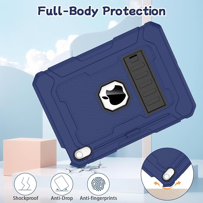 LTROP Case for iPad A16 11th Generation 2025 11 Inch / 10th Generation 2022 10.9 Inch with Kickstand and Pencil Holder Shockproof Rugged Protective iPad 11 inch Cover Black