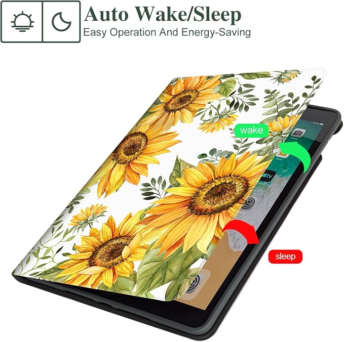 Lokigo Case for iPad 9th/8th/7th Gen 10.2 Air 3rd/Pro10.5 Aurora Forest | Protective Folio Soft Back Cover Pencil Holder for Teens/Students/Office Staffs 4 Angles Viewing Stand Auto Wake/Sleep