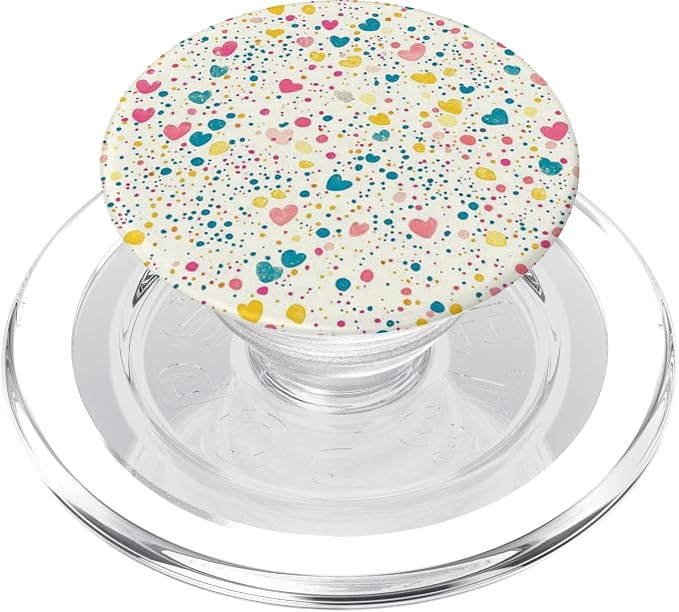 Colorful Heart Confetti Pattern PopSockets PopWallet for MagSafe