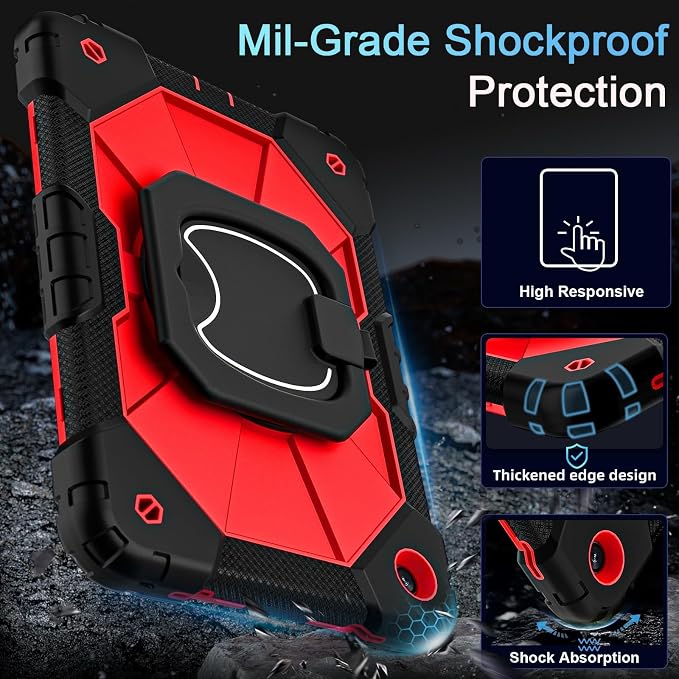 Auizotl Case for Samsung Galaxy Tab A11+/A9+ Plus 11 Inch with Screen Protector/Rotating Stand/Pen HolderMilitary Grade Shockproof Cover for Galaxy Tab A11 Plus /A9 Plus CasesBlack