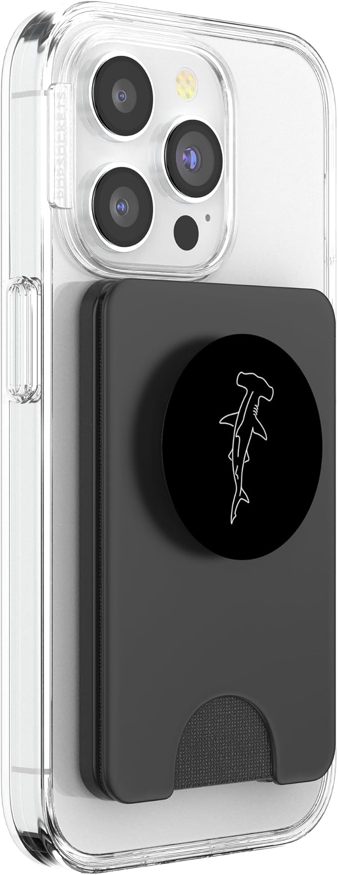 Hammerhead Shark Outline Minimal Line Art Design PopSockets Adhesive PopGrip