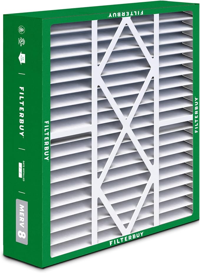 Filterbuy 19x20x5 Air Filter MERV 8 Essential Dust & Allergy Defense, Pleated