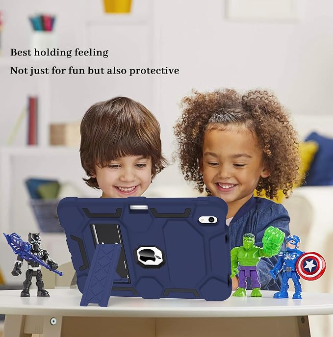 Case for iPad 11 11th Gen (A16) 2025 &amp 10th Gen 2022 10.9 Purple+Green | Kickstand | With Pencil Holder | Drop-Proof Silicone+Hard Shell | Raised Edge Protects Screen&ampCamera | Heavy Duty Pr