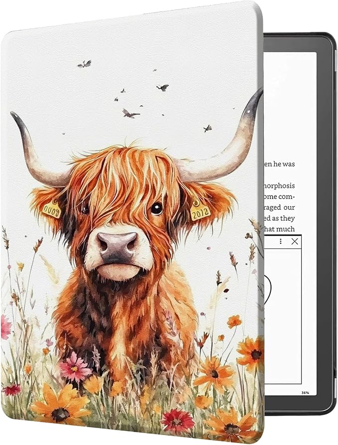Case for Kindle Scribe 10.2 Inch (2022 Released) PU Leather Cover with Auto Sleep Wake for 10.2 Kindle Scribe Alpaca with Glasses