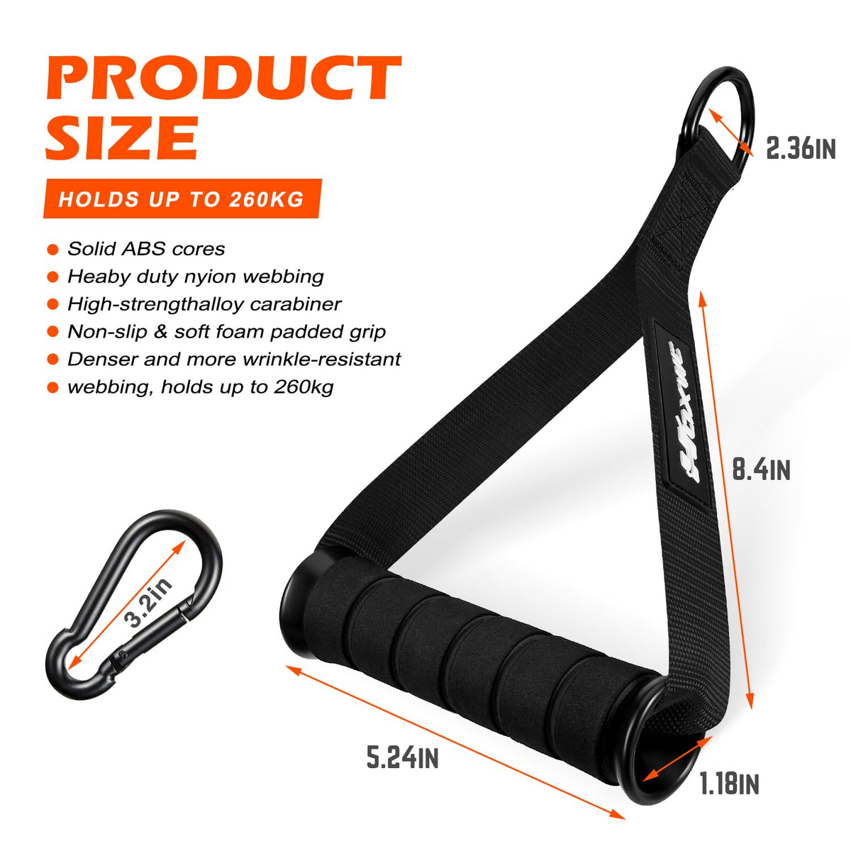 HOXWC Cable Machine Handles, Replacement Gym Equipment, Heavy Duty Exercise Handle for Pulldowns, Chest flys, Shoulder Exercises, Strength Trainer, tricep Workouts, Home Gym Cable Attachments