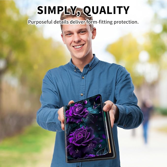 for Samsung Galaxy Tab E 9.6 Inch 2015 (SM-T560/T561/T565/T567) Kickstand Case PU Leather Multiple Viewing Angles Stand Smart Cover for Galaxy Tab E 2015 2 Roses