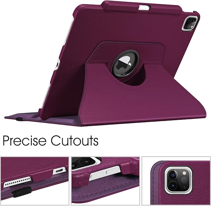 Fintie Rotating Case for iPad Pro 12.9-inch 6th/5th/4th/3rd Generation | 360° Swivel Stand Landscape &amp Portrait Viewing Shockproof Protective Cover Pencil Holder Auto Sleep/Wake Black