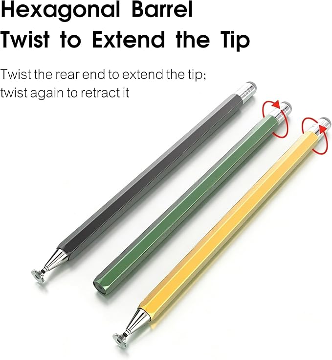 Retractable 2-in-1 Stylus Pen for Nintendo Switch 2&amp1 Dual Tips Aluminum Touch Pen for Switch OLED Lite &amp All iOS Android Touch Devices Passive No Charge Game Stylus (Black)