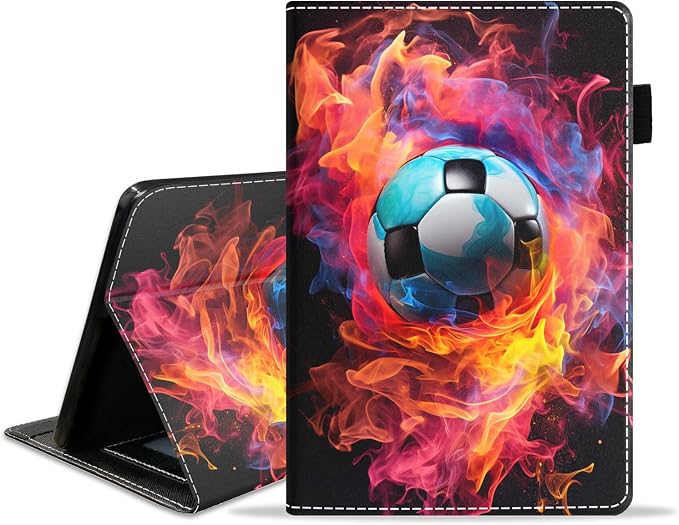 Case for Amazon Kindle Fire HD 10 Tablet (10.1 inch 9th/7th Generation 2019/2017 Release) Slim PU Leather Stand Folio Cover with Auto Wake Sleep Abstract Paint Butterfly
