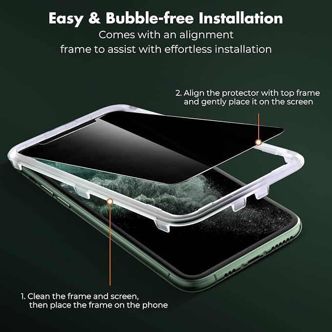 UNBREAKcable 2 Pack Privacy Screen Protector for iPhone 11 Pro Max/Xs Max Shatterproof Tempered Glass [True 28°Anti Spy] [9H Hardness] [Easy Installation] Protector for Apple 6.5