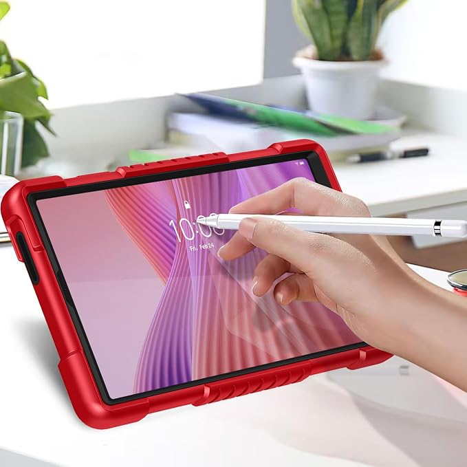 Tablet Case for Lenovo Tab One (TB305FU) 8.7 inch Shockproof Cover | with Tempered Glass Screen Protector &amp Strap &amp Kickstand for Lenovo Tab K9 8.7 inch 2025 (Model: TB305FU) (Black+2Pcs)