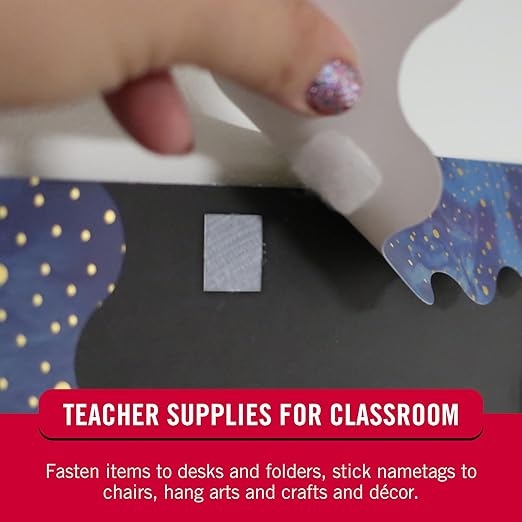 VELCRO Brand Mounting Squares | Square Dots with Adhesive, 7/8" White | Sticky Back Hook and Loop for Teacher Supplies, Office Organization (30705) (Pack of 2400)