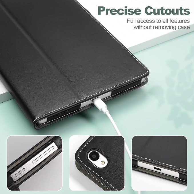 Case for Onn. 10.1 Inch Tablet Gen 4 Model:100135925 2024 Release - Folio PU Leather Stand Cover with Pencil Holder Black
