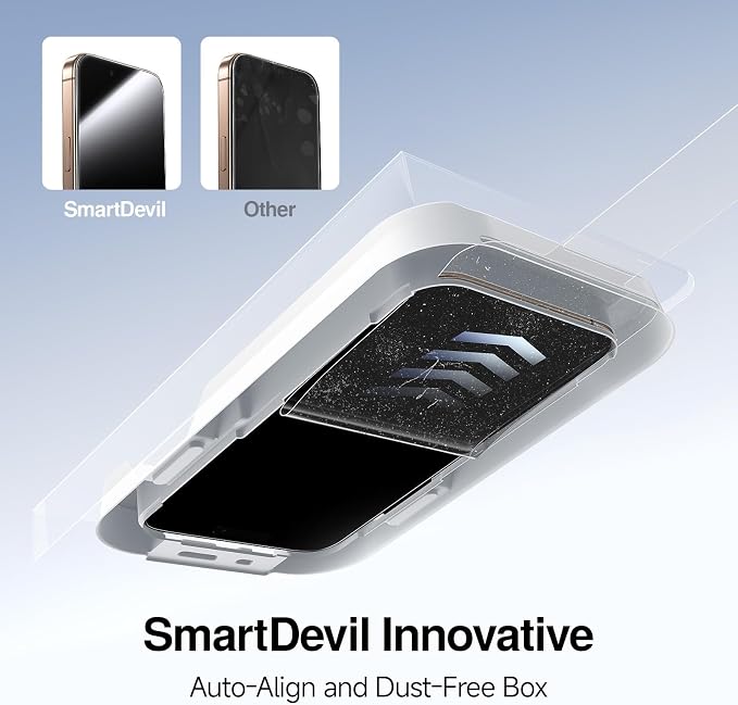 SMARTDEVIL Screen Protector for iPhone 15 Plus (3-Pack) HD Clear 9H Aluminosilicate Tempered Glass SmartPull Box Dust &amp Bubble-Free Installation Case-Ready Fit