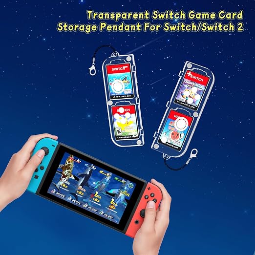 JOYTORN Mini Switch Game Card Case Compatible with Nintendo Switch 2 2025 / OLED / Lite Games Cards Switch Game Holder Travel Case with 4 Card Slots-Magnetic Suction(Transparent)