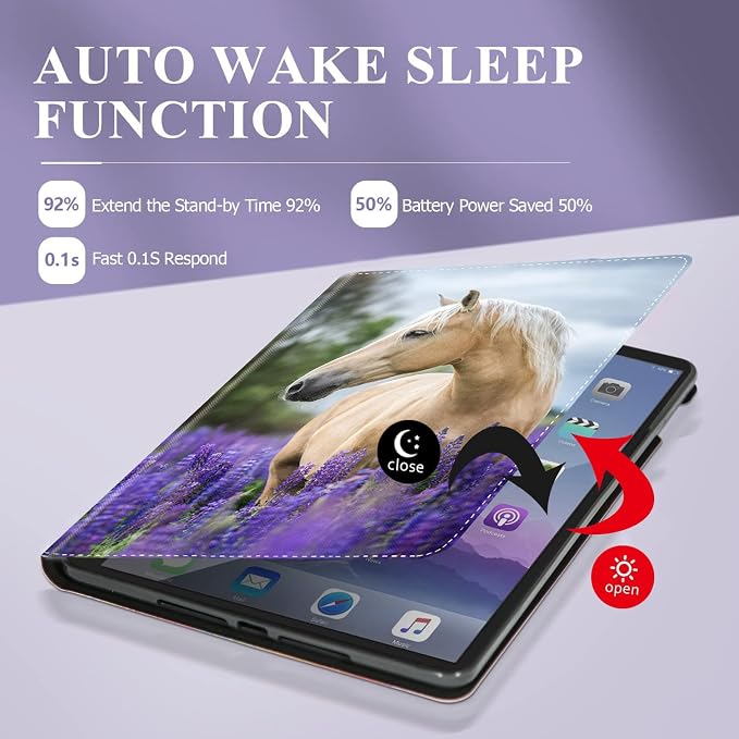 Case for iPad (A16) 11th Generation 11 Inch 2025 / iPad 10th Generation 10.9 Inch 2022 Ultra-Thin Multi-Angle Protective Cover with Auto Sleep/Wake A Dark Horse