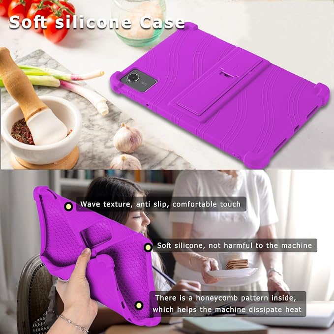 ATOOZ for Lenovo Idea Tab Plus Case 12.1 Inch 2025Black | Soft Silicone Shockproof Case for Lenovo Idea Tab Plus Tablet (TB361FU) with PC Bracket