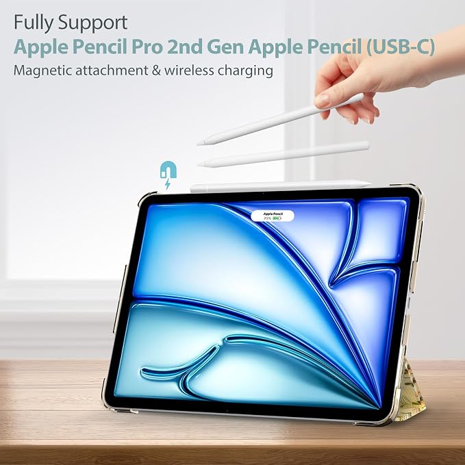 ProCase Smart Case for iPad Air 11-inch M4/M3/M2 &amp Air 10.9 5th/4th Gen | Hard Back Cover with Auto Sleep/Wake Slim Lightweight Case for iPad Air 11 2026/25/24 &amp 10.9 2022/2020-Aqua