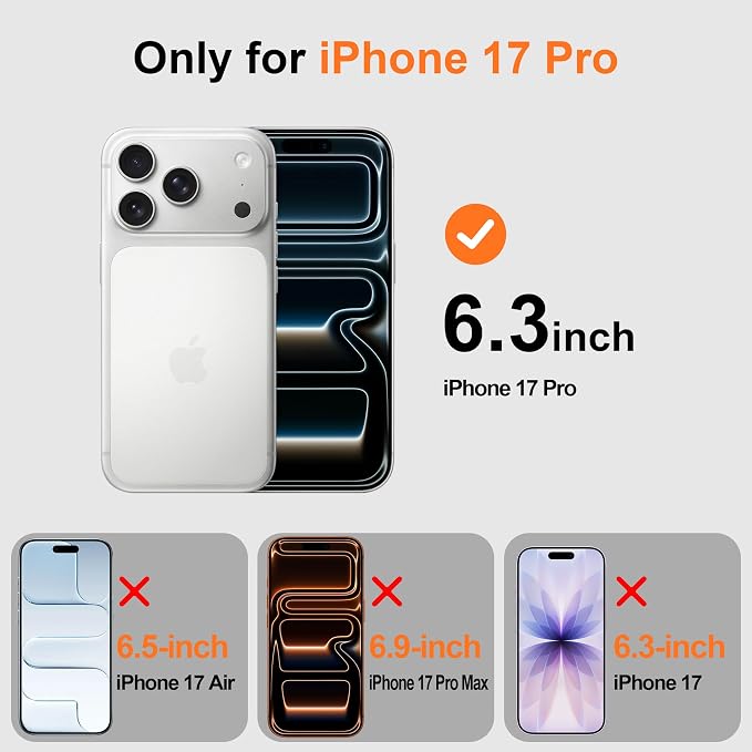 2 Pack for iPhone 17 Screen Protector - 6.3 Inch Tempered Glass Phone Screen Protector with Anti-Scratch Shatterproof Drop Impact Resistant HD Clear Anti-Fingerprint Easy Installation