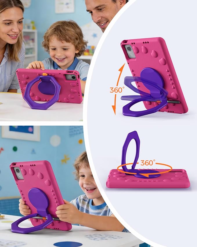 ProCase Kids Case for Lenovo Idea Tab 11 2025/K11 Gen 2 (TB-336ZU/TB-336FU) Shockproof Lightweight Tablet Cover with 360° Rotating Handle &amp Stand -Blue