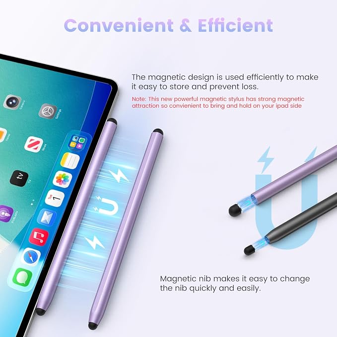 Stylus Pen for Touchscreen 2-in-1 Magnetic Universal Stylists | High Sensitivity &amp Precision Metal BarrelCompatible with iPadiPhoneAndroid Microsoft Surface Nintendo Switch Touchscreen