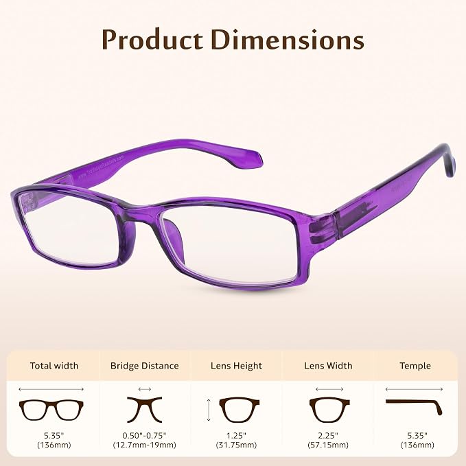 TruVision Readers Reading Glasses, Comfort Spring Hinges