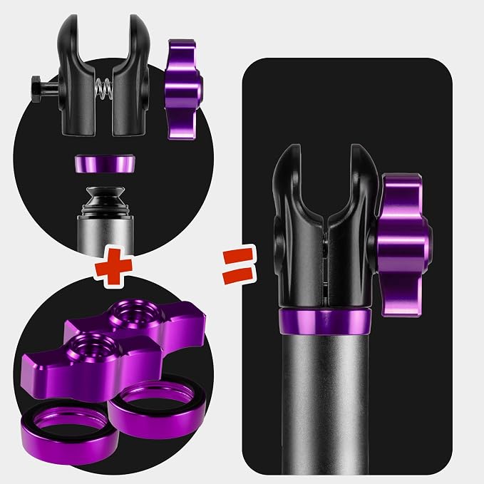 Tackform 10 Long 20mm Ball and Socket Arm DuraLock 20 Series Aluminum Tube Arm | Dual 20mm Sockets and Optional Anti-Theft Knobs | Black