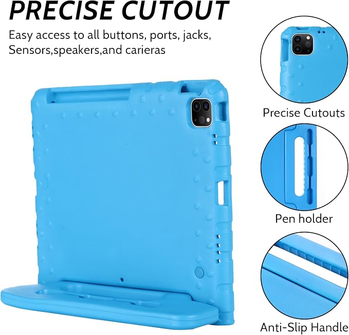 Dteck Kids Case for iPad 10.2 - Shockproof Rugged EVA Handle Stand Child Proof Case for iPad 9/8/7 Generation Black