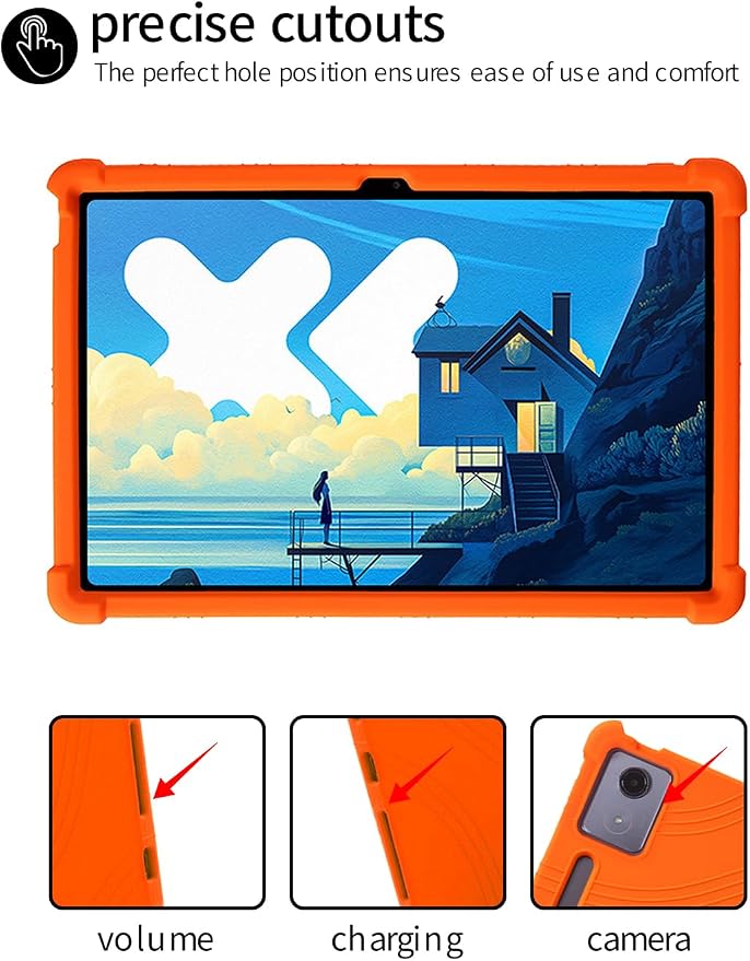 for Lenovo Idea Tab Pro 12.7 inch Tablet CaseBOVUGAC Soft Silicone Adjustable Stand Shockproof Kids Friendly for Lenovo Idea Tab Pro Tablet(Black)