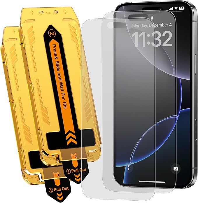 2 Pack for iPhone 15 Pro Max 6.7inch Matte Glass Screen Protector Auto Dust Removal Easy Installation Anti Glare Anti Fingerprint Tempered Glass Film Dynamic Island Compatible Case Friendly