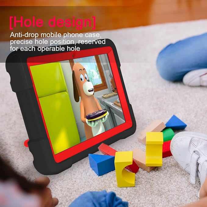 AKABEILA Compatible with Amazon Fire HD 8 2020/2022 Tablet Case，Rugged Kids Case with Stand Lightweight Shockproof Kids Friendly Tablet Cover Black