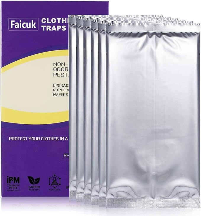 12-Pack Clothes Moth Traps with Pheromone Attractant for Closet and Carpet