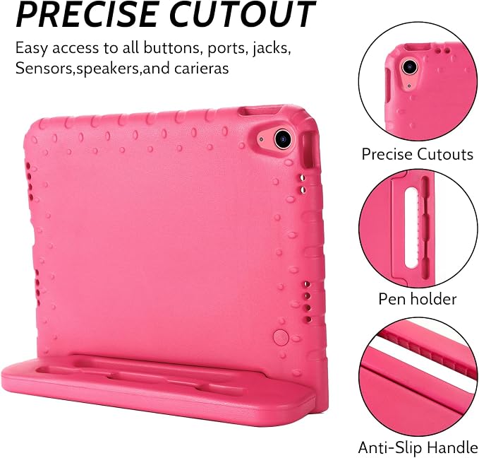 Dteck Kids Case for iPad 10.2 - Shockproof Rugged EVA Handle Stand Child Proof Case for iPad 9/8/7 Generation Black