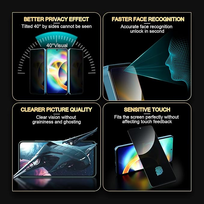 AKABEILA [3 Pack Privacy Screen Protector for Oppo A3 5G Privacy Glass Full Coverage Anti Spy Tempered Glass Protective Film