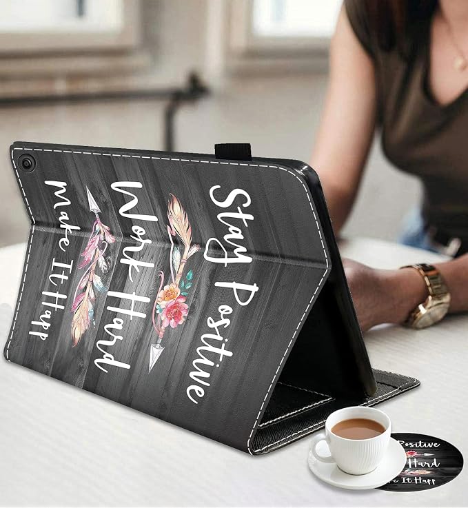 Case for Kindle Fire HD 8/Fire HD 8 Plus Tablet (12th/10th Gen 2022/2020 Release) - Slim Lightweight PU Leather Stand Cover with Auto Wake/Sleep Celestial Theme Sun with Crescent Moon