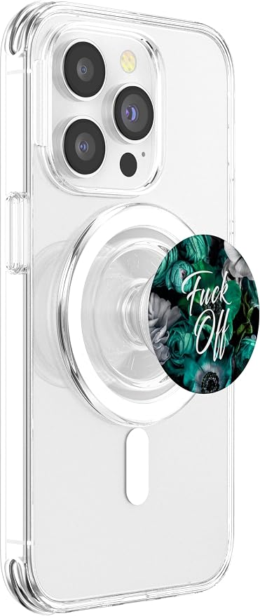 Floral Teal Fuck Off Fck Off Flower Sarcastic For Girls PopSockets Adhesive PopGrip
