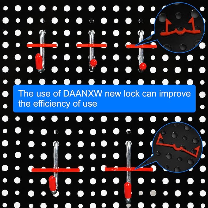 Daanxw Peg Board, 3 Pack 16-Inch X 36-Inch Heavy Duty Steel Pegboard,Heavy Duty Black Pegboard for Walls, Garage, Workbench, Craft Room Tool Organization, Metal Pegboard Panels(Black)